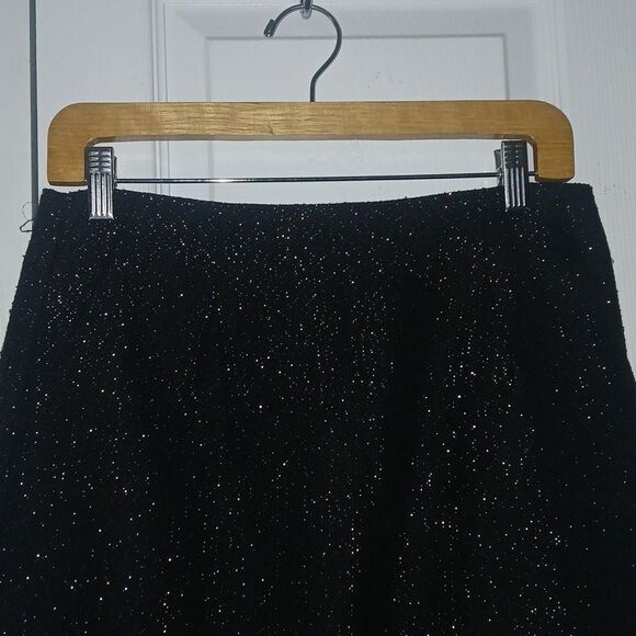Gap Factory black silver metallic mini skirt Sz 8 EUC - Picture 3 of 5
